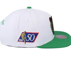 Boston Celtics Nba 50th Anniversity White/green Snapback - Mitchell & Ness
