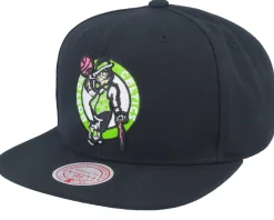 Boston Celtics Neon Tropical Black Trucker - Mitchell & Ness