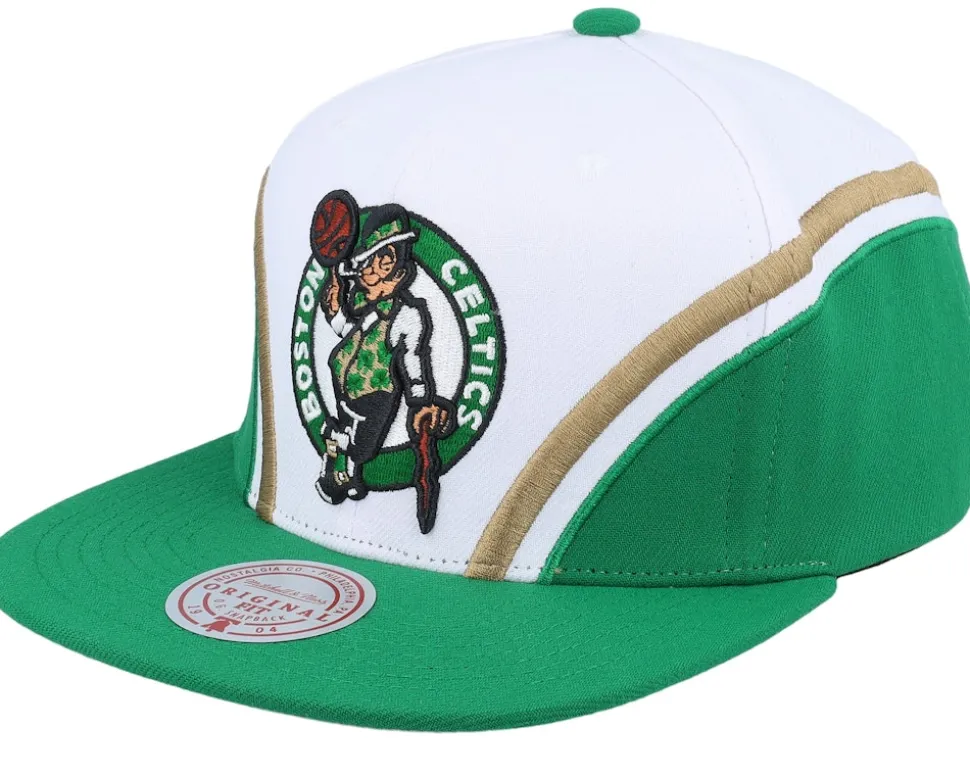 Boston Celtics Overhead White/Green Snapback - Mitchell & Ness