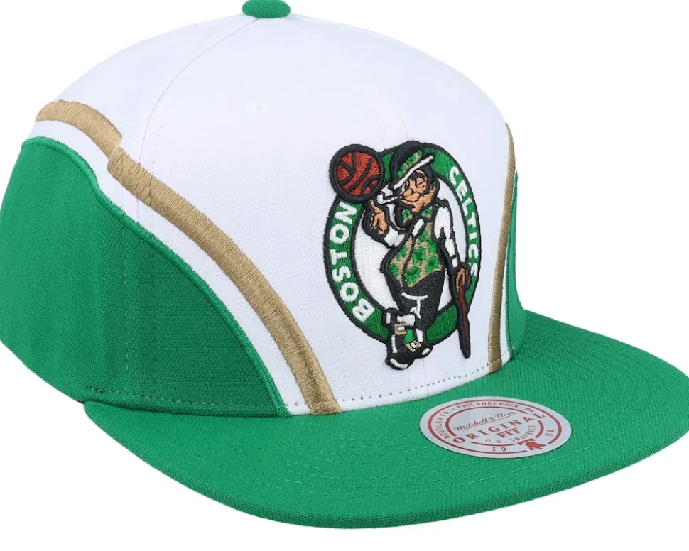 Boston Celtics Overhead White/Green Snapback - Mitchell & Ness