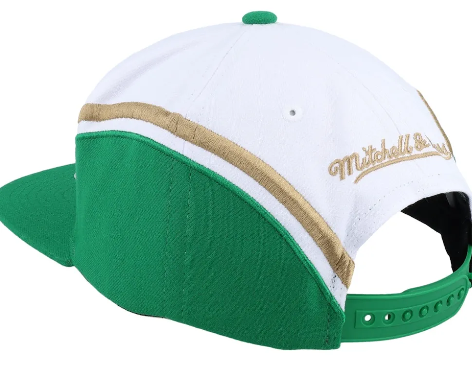 Boston Celtics Overhead White/Green Snapback - Mitchell & Ness