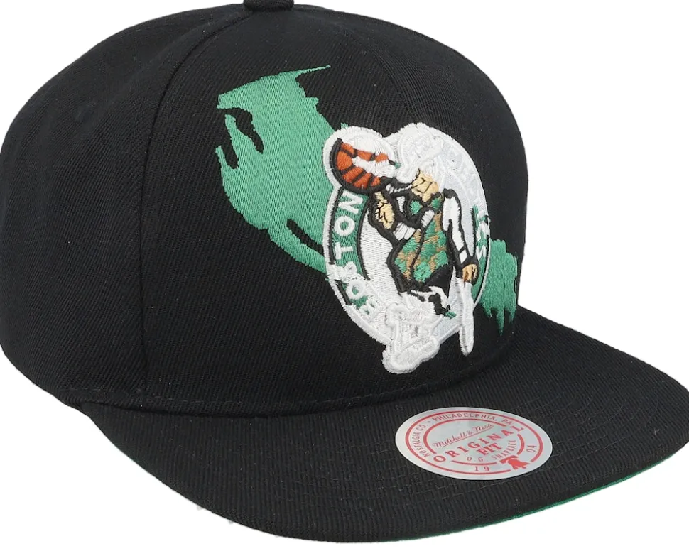 Boston Celtics Paint By Number Black Snapback - Mitchell & Ness