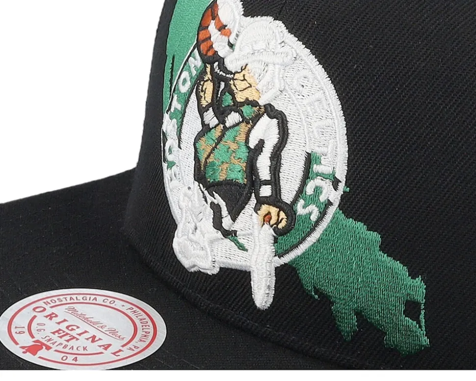 Boston Celtics Paint By Number Black Snapback - Mitchell & Ness