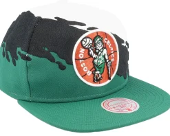 Boston Celtics Paintbrush White/Green Snapback - Mitchell & Ness