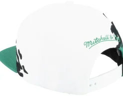 Boston Celtics Paintbrush White/Green Snapback - Mitchell & Ness