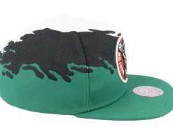 Boston Celtics Paintbrush White/Green Snapback - Mitchell & Ness