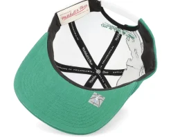 Boston Celtics Paintbrush White/Green Snapback - Mitchell & Ness