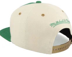 Boston Celtics Pop Panel Off White/Green Snapback - Mitchell & Ness