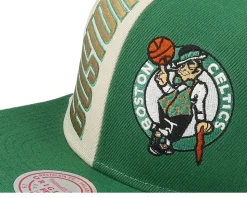 Boston Celtics Pop Panel Off White/Green Snapback - Mitchell & Ness