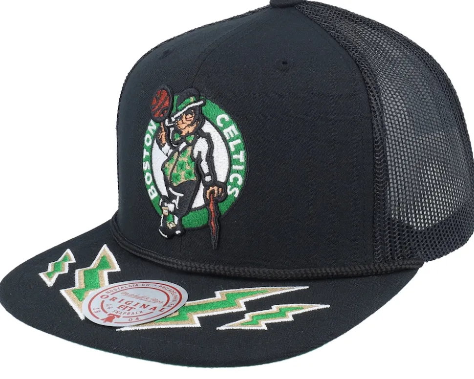 Boston Celtics Recharge Black Trucker - Mitchell & Ness