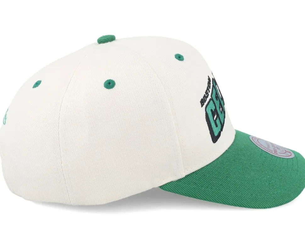 Boston Celtics Retro Type Pro Off White/Green Adjustable - Mitchell & Ness