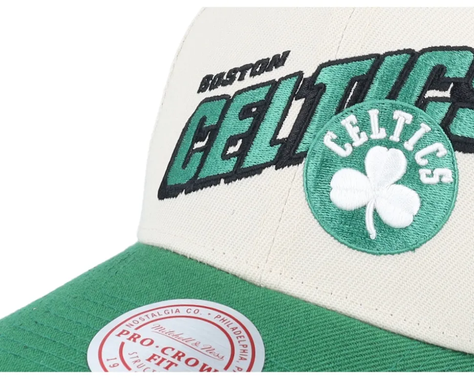 Boston Celtics Retro Type Pro Off White/Green Adjustable - Mitchell & Ness