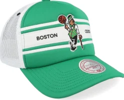 Boston Celtics Sideline Green/White A-frame Trucker - Mitchell & Ness