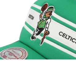 Boston Celtics Sideline Green/White A-frame Trucker - Mitchell & Ness