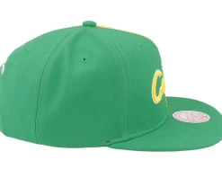 Boston Celtics Split Crown Green/Yellow Snapback - Mitchell & Ness