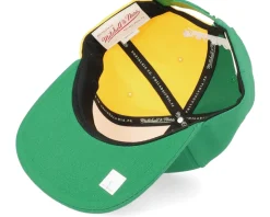 Boston Celtics Split Crown Green/Yellow Snapback - Mitchell & Ness