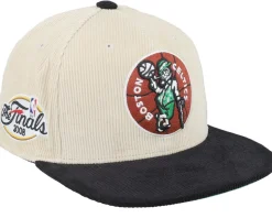 Boston Celtics Team Cord Off White/Black Fitted - Mitchell & Ness