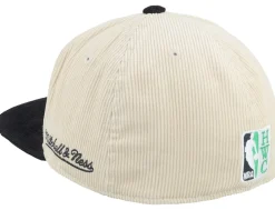 Boston Celtics Team Cord Off White/Black Fitted - Mitchell & Ness