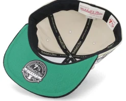 Boston Celtics Team Cord Off White/Black Fitted - Mitchell & Ness