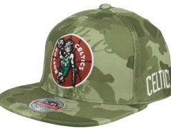 Boston Celtics Tonal Green Camo Stretch Fitted - Mitchell & Ness