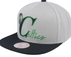 Boston Celtics Top Letter Grey Snapback - Mitchell & Ness