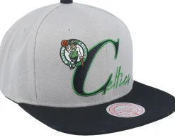 Boston Celtics Top Letter Grey Snapback - Mitchell & Ness