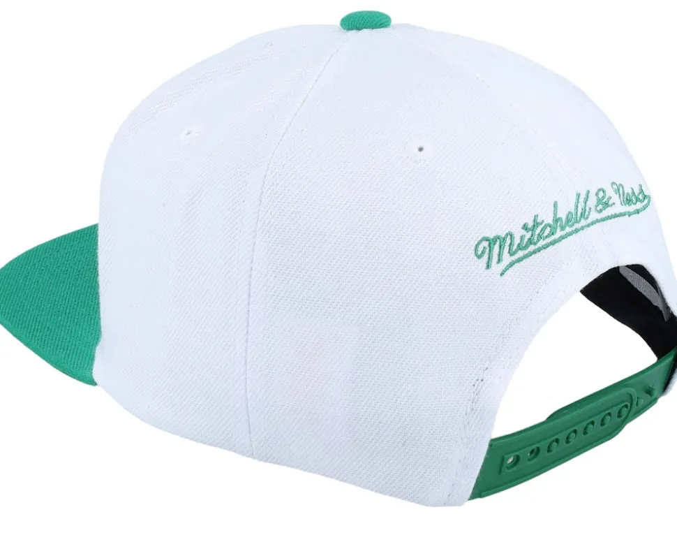 Boston Celtics Toss Up White/Green Snapback - Mitchell & Ness