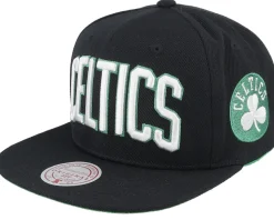 Boston Celtics Triple Play Black Snapback - Mitchell & Ness