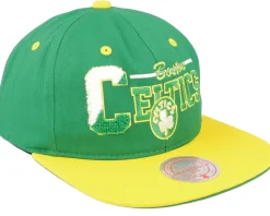 Boston Celtics Varsity Letter Green/Yellow Snapback - Mitchell & Ness