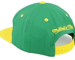 Boston Celtics Varsity Letter Green/Yellow Snapback - Mitchell & Ness