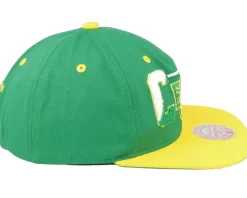Boston Celtics Varsity Letter Green/Yellow Snapback - Mitchell & Ness