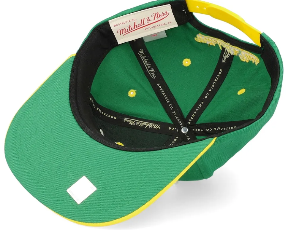 Boston Celtics Varsity Letter Green/Yellow Snapback - Mitchell & Ness