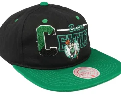Boston Celtics Varsity Letter Black Snapback - Mitchell & Ness