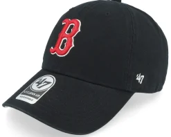 Boston Red Sox Cooperstown Double U Clean Up Black Dad Cap - 47 Brand