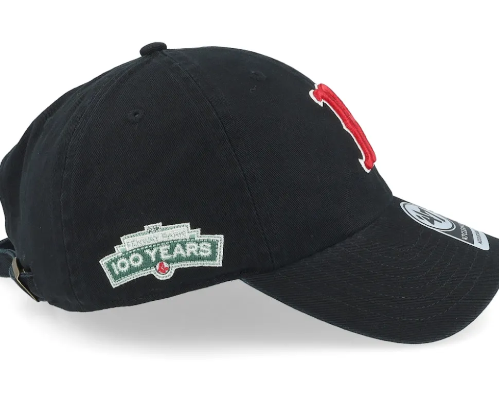 Boston Red Sox Cooperstown Double U Clean Up Black Dad Cap - 47 Brand