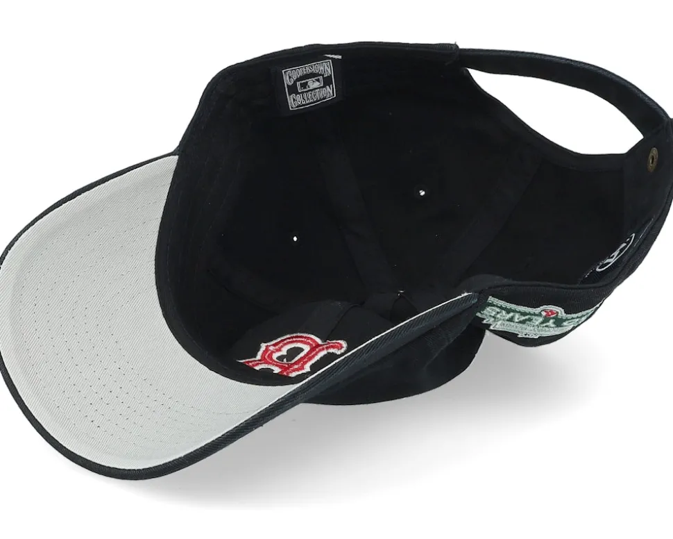 Boston Red Sox Cooperstown Double U Clean Up Black Dad Cap - 47 Brand
