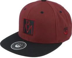 Box Monogram Maroon/Black Snapback - Bearded Man
