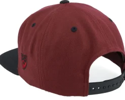 Box Monogram Maroon/Black Snapback - Bearded Man