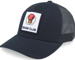 Boxing Club Logo Black Trucker - Bearded Man