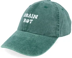 Brain Rot Vintage Washed Bottle Green Dad Cap - Iconic