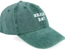 Brain Rot Vintage Washed Bottle Green Dad Cap - Iconic