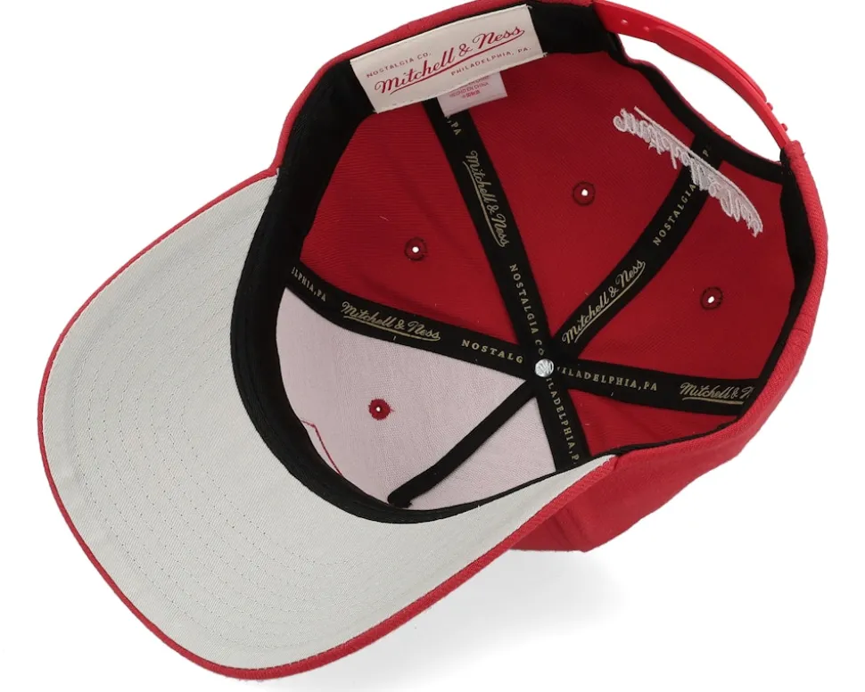 Branded Box Logo Pro Crown Red A-Frame Adjustable - Mitchell & Ness