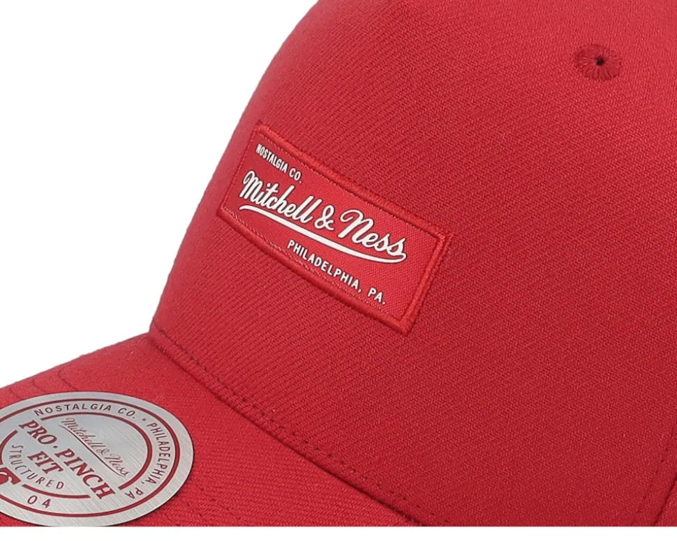 Branded Box Logo Pro Crown Red A-Frame Adjustable - Mitchell & Ness