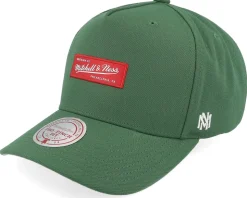 Branded Box Logo Pro Crown Dark Green A-Frame Adjustable - Mitchell & Ness