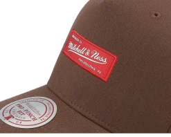 Branded Box Logo Pro Crown Dark Brown A-Frame Adjustable - Mitchell & Ness