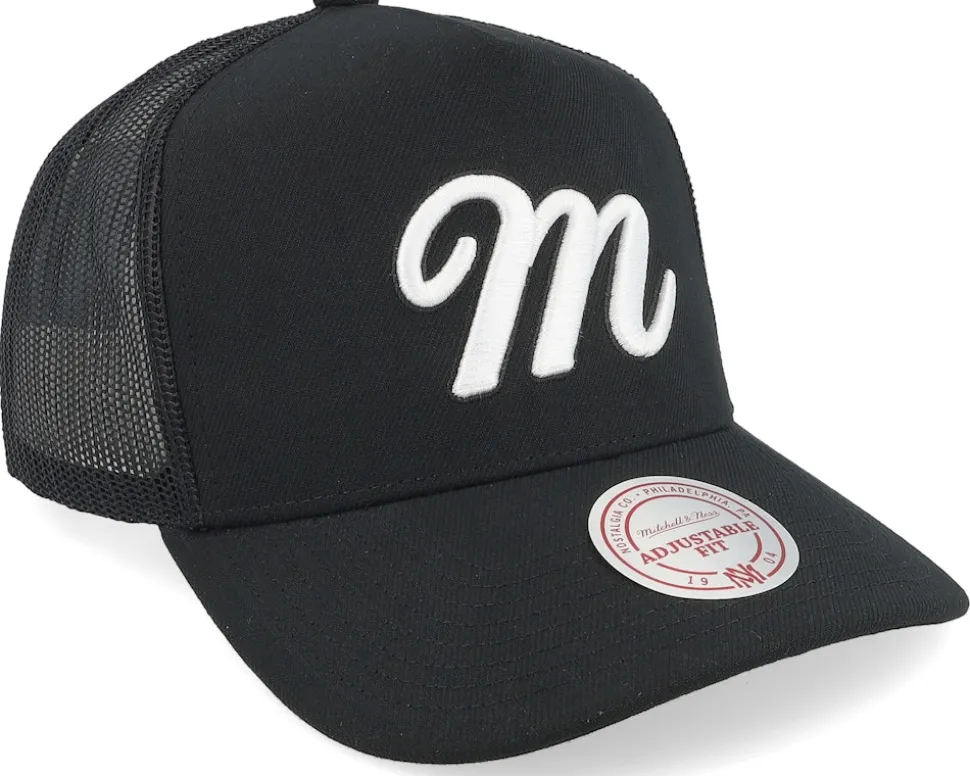 Branded Classic M Black A-Frame Trucker - Mitchell & Ness