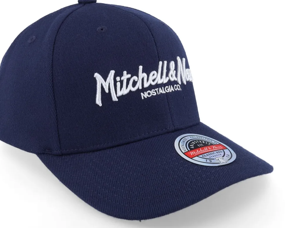 Branded Pinscript Navy/White Adjustable - Mitchell & Ness