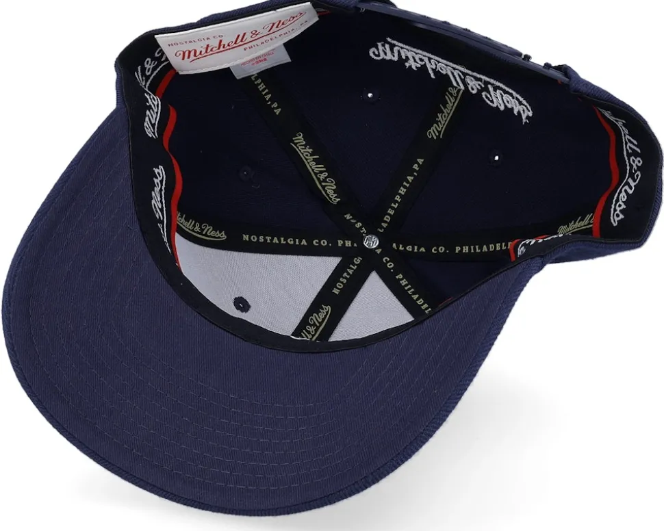 Branded Pinscript Navy/White Adjustable - Mitchell & Ness