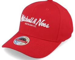 Branded Pinscript Scarlet/White Adjustable - Mitchell & Ness
