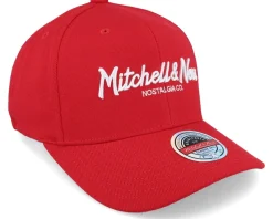 Branded Pinscript Scarlet/White Adjustable - Mitchell & Ness